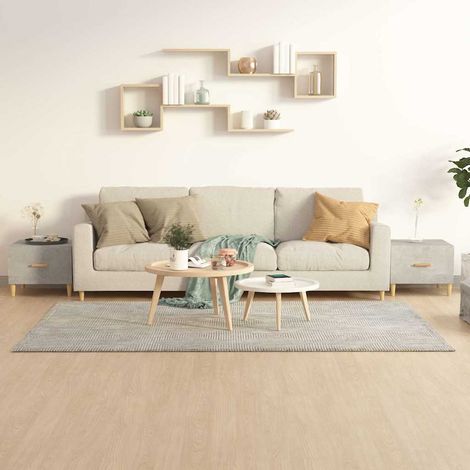 vidaXL Tables basses 2 pcs gris béton 50x50x40 cm bois d'ingénierie (1/5)