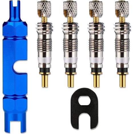 6 Stück Fahrradventil Adapter Französisches Ventil Sclaverandventil Ersatz Presta Ventileinsatz Ventilkappen Fahrrad Ventil Adapter mit Ventileinsatzentfernungswerkzeug zur Fahrradreparatur (1/5)