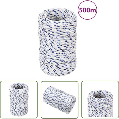The Living Store Corde de bateau Blanc 2 mm 500 m Polypropylène - Corde Bateau - Corde Polypropylene - Corde Marine - Amarrage - Voilier (1/5)