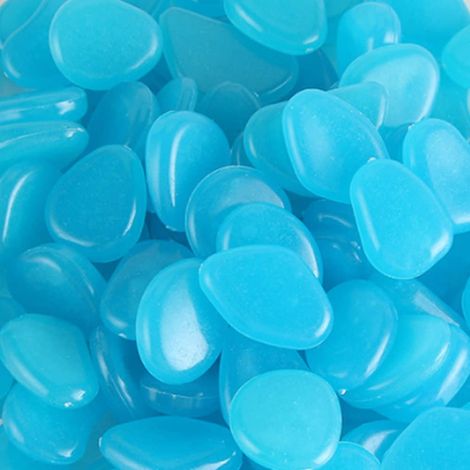 300 Pièces Pierre Lumineuse Galet Lumineux Cailloux Brillants dans Le Noir pavés pour Maison Jardin Passerelle Aquarium Patio Pelouse Décoratives Bleu Profond 17-13mm (1/5)