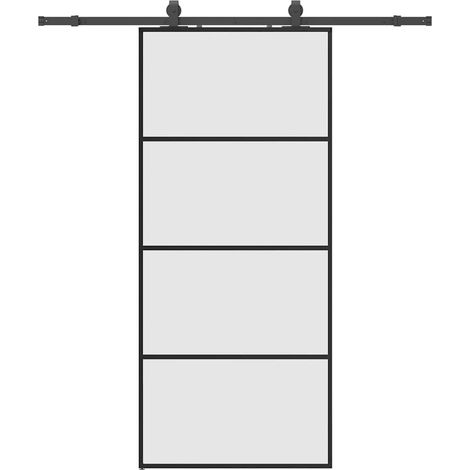 Maison Exclusive - Schiebetür mit Beschlag Schwarz 90x205 cm ESG-