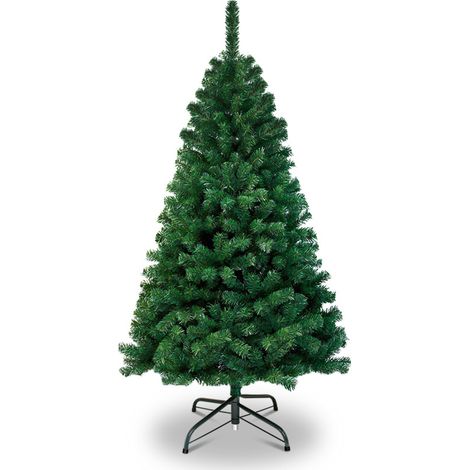 SWANEW Albero di Natale artificiale di 150 cm, albero di Natale artificiale con supporto, verde (1/5)