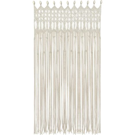 Rideau, Style Bohème, Coton Fil Durable, BLANC (1/2)