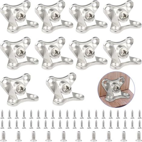 Butterfly Metal Bracket, Fixing Bracket, Removable Angle Connectors, L-Shaped Corner Bracket with Screws for Tables, Chairs, and Wooden Furniture (10 Pieces) (1/5)