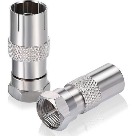 Adaptateur Antenne TV Plug à F Mâle et TV Femelle à F Mâle Câble Coaxial Connecteur RF 75 ohm pour Système Audio Radio FM (1/5)