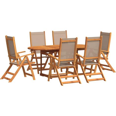 Maison Exclusive - Ensemble à Manger de jardin 7pcs bois d'acacia solide textilène (1/5)