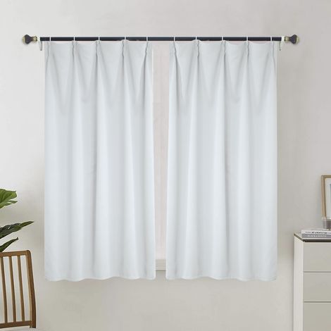 Rideau occultant pour salon, rideau isolant thermique, rideau à œillets, adapté aux portes-fenêtres (2 pièces, 100 x 110 cm).