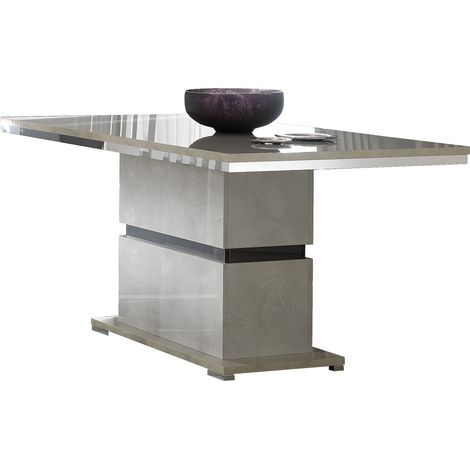 BRISE - Table Rectangulaire avec Pied Central Finition Béton Laqué Gris (1/3)
