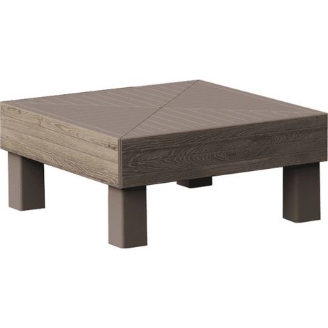 Keter 8711245160498 Elements Signature Tavolo da Esterno Modulare Resistente agli Agenti Atmosferici e ai Raggi UV con Tecnologia DecoCoat colore Ashwood-Cappuccino