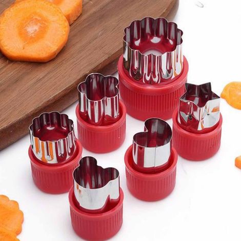 Emporte-pièce en acier inoxydable avec protection des mains (PP), coupe-boîtes à bento, coupe-légumes et outil de découpe de fleurs de cuisine (1/4)
