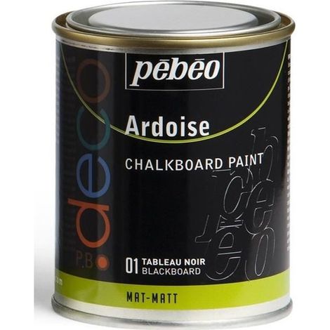 Peinture ardoise PEBEO - Noir - 250 ml - Acrylique - Finition mate - Temps de séchage 4h - Surface couverte 1m²