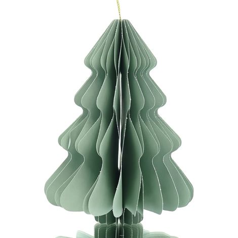 Kaemingk Weihnachtsanhänger Tannenbaum Mintgrün Glitter & Aufhänger 14,5 cm - Papier (1/2)