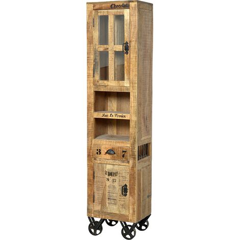 Colonne de salle de bain industrielle en bois de manguier massif Mystic (1/5)