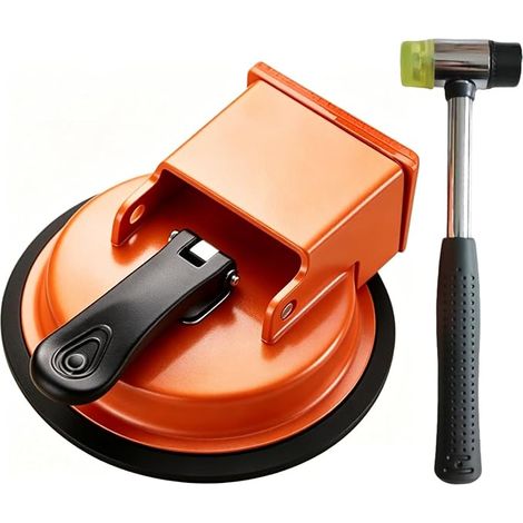 Suction Cup for Parquet, Suction Cup Tool for Tiles, Durable, Compact and Efficient, Floating Parquet for Laminate, Parquet, Tiles and Vinyl Flooring (Orange) (1/5)