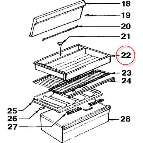 BAC A VIANDE REPERE 22 pour REFRIGERATEUR BRANDT - 41X2990