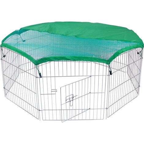 MaxxPet Parque de Conejos con Tapa - Parque de Conejos - Parque de Conejos con Sombrilla - Jaula para roedores - Parque para Mascotas - 80 x 75 cm x 8 piezas (1/5)