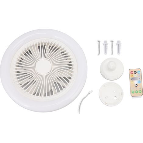 36W LED Ceiling Fan with Integrated Light, 25cm Diameter, White, Silent, Remote Control Included (1/5)