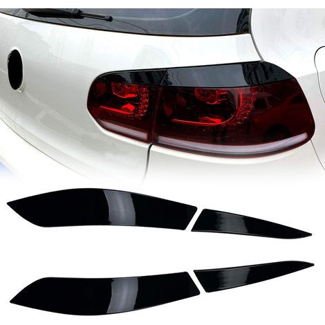 1 Paire Voiture Phare Arrière Sourcil pour Golf VI MK6 2009-2012 édition Régulière, Paupières Garniture Couverture Phare Autocollant (Fibre de Carbone)