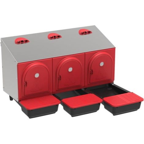Ponedero exterior para gallinas 3 zonas 78x45x48 cm, resistente y compacto para exterior (1/3)