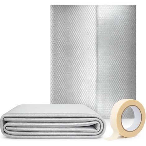 AVOID Wärmedämmfenster, Wärmereflektor 50 cm × 5 m, Isolierfenster 4 mm dick, Energiesparend, Garagentorisolierung, Dach, Wand, Auto, Klebeband inklusive (1/5)