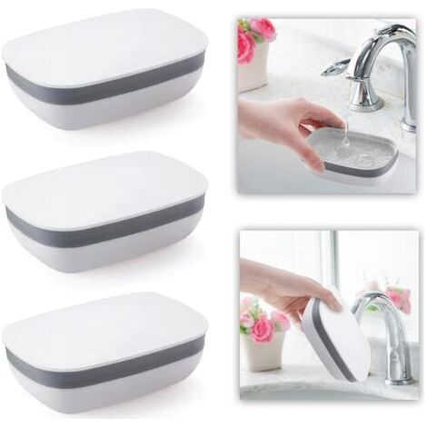 3 Pcs Plastique Porte Savon,Boîte à Savon Voyage Savon Porte boîte Porte Savon pour Les Voyages De RandonnéE Famille Salle De Bains éCole Gymnase (1/5)