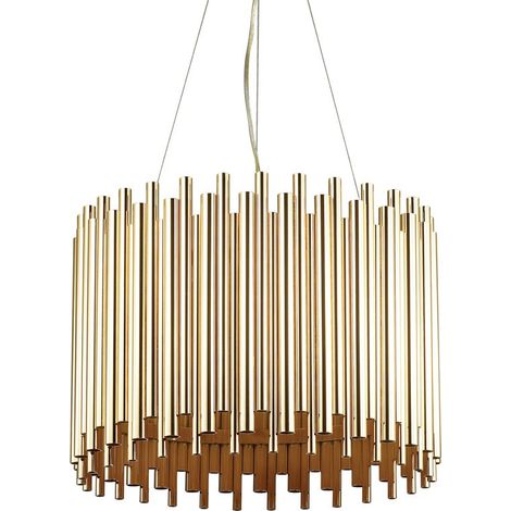 Sospensione Contemporanea Pan Metallo Oro 5 Luci E27