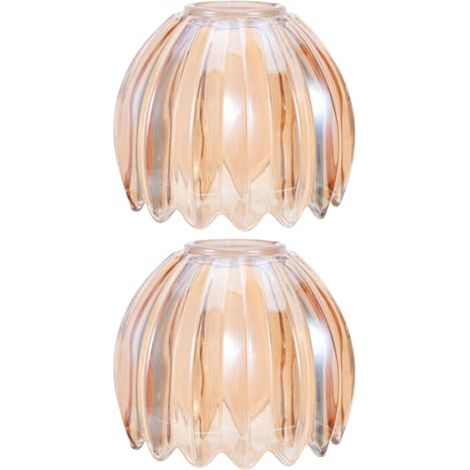 Abat-jour en verre en forme de fleur vintage, lot de 2, diamètre 42 mm, hauteur 10,5 cm, diffuseur de lumière douce pour appliques murales et lampadaires dans la décoration (1/5)