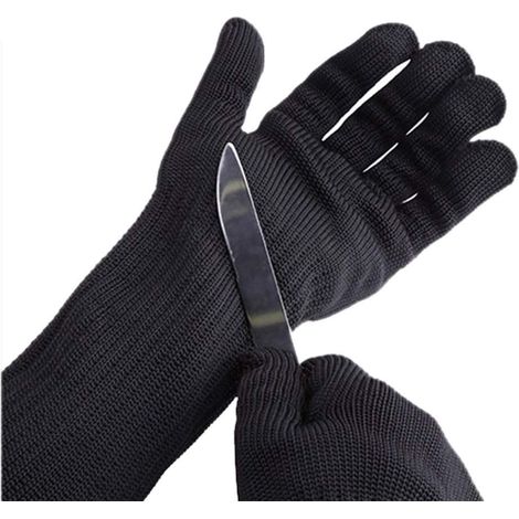 Gants Résistants Aux Coupures - Protection Avant-Bras - Acier Inoxydable - Norme EN388 Niveau 5 - Pour Cuisine Boucherie Jardin - Par Paire (1/5)