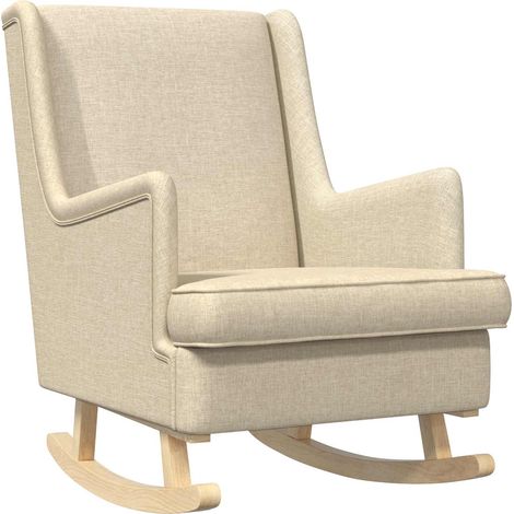 Schaukelstuhl Creme 62 x 80 x 85 cm Stoff vidaXL