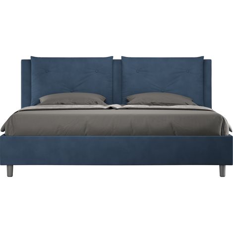 Letto Matrimoniale Large 180x210 cm con Rete e Contenitore Appia Blu (1/4)