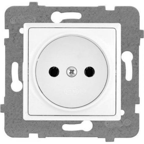 Prise Simple Blanche À Fixation Murale 230 V 2P+T Avec Terre Destinée Aux Logements - 1 Unite