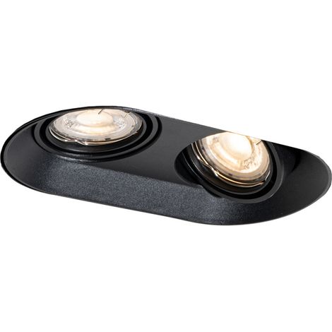 Runder Einbau-Strahler schwarz GU10 50mm 2-flammig - Hubs