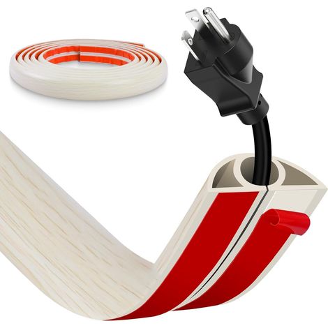 Self Adhesive Electric Wire Cover - Small PVC Flexible Cable Channel for Office, Home, Concert - Wire Protection and Tripping Prevention (1/5)