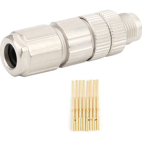Connecteur industriel Ethernet M12 tout métal à codage X, connecteur mâle M12 à 8 broches à codage X. (1/5)