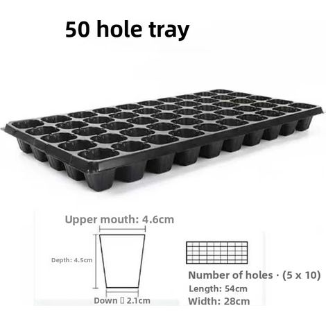 Plateau de pépinière (50 alvéoles x 10 pièces), plateau de germination et de croissance pour serre, cour, pelouse, jardinage, pépinière, plantes agricoles (1/4)
