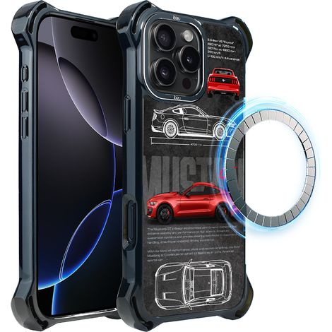 Hülle für iPhone 16 Pro Max ibizu DropGuard Ultra mit MagSafe, TechDrive, GT V8 „Coyote“ (1/5)