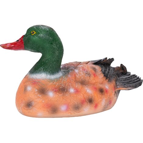 Anatra galleggiante in resina, colorata e realistica. Raffinata statua di anatra in resina per decorare laghetti e fontane. (1/5)