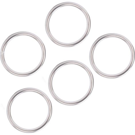 Packung mit 5 runden O-Ringen aus Edelstahl 304, nahtlos, vielseitig, für Schiffsausrüstung und Yogaringe (4 x 35 mm). (1/5)