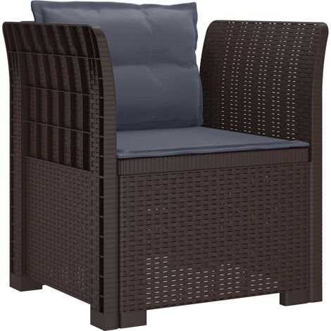 Maison Exclusive - Poltrona a 1 Posto con Cuscini Aspetto Rattan PP Marrone (1/5)