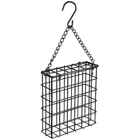 Mangeoire à oiseaux pour l'extérieur, boule de suif pour oiseaux, cage à oiseaux carrée en fil de fer, mangeoire en métal pour oiseaux sauvages, cages de jardin pour pinsons (1/5)