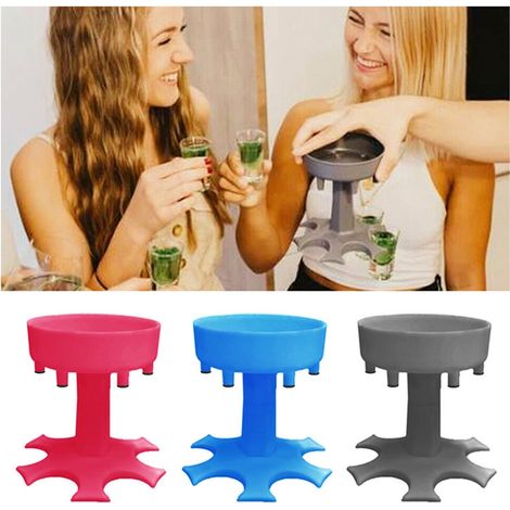 Distributeur de boissons 3 pièces, porte-verres à vin et 6 gobelets inclus, accessoires de bar pour fêtes (1/5)