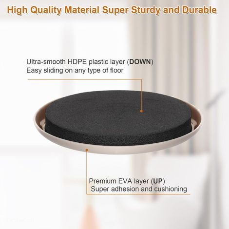 Lot de 16 patins de déménagement pour moquette, patins réutilisables de 8,9 cm (3 1/2 pouces), patins de déménagement robustes pour canapé, table, fauteuil, armoire. Déplacez vos meubles facilement et (1/3)