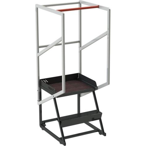 Schmale fahrbare Trittleiter mit 2 Stufen 150 kg - FIMM - 830008727