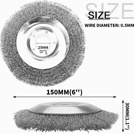 (6 pouces A) Désherbeuse rotative pour aménagement paysager, brosse à disque en fil d'acier à nœuds torsadés, outil de jardin motorisé (1/5)