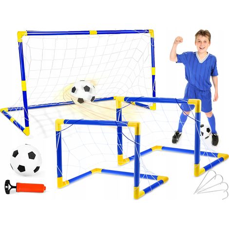 Großes Tor oder 2 kleine, tragbare Tore – 2-in-1-Fußballset + Ballpumpe (1/5)