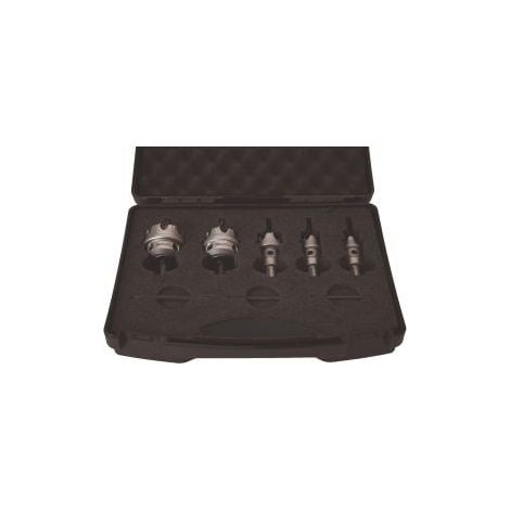 Juego  de  coronas  perforadoras  8  pzs.  16-40mm  Prof.  corte  4mm  con  metal  duro  TECWERK (1/2)