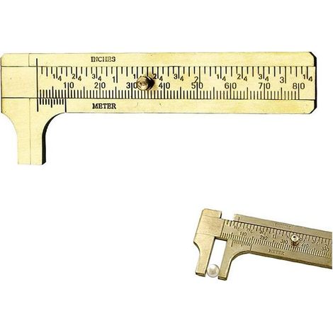 Pied a Coulisse,Mini Pied à Coulisse,Pied à Coulisse en Laiton,Pied à Coulisse à Double Échelle,pour Précision Mesures Extérieur,80mm (1/5)