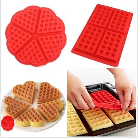 Lot de 2 Moule à Gaufres en Silicone - Moules à Muffins Outils de Cuisson Antiadhésifs (1/4)