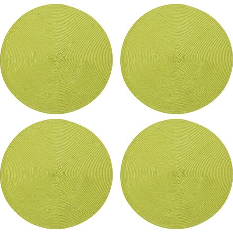 Sous-plat Ronde - Résistant à la Chaleur - Lavable en Machine - Pour Table à Manger Intérieure et Extérieure - Lot de 4 (1/5)