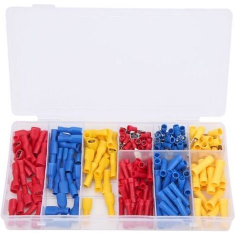 ALLIANDIS222Pcs Connecteur de fil électrique Assortiment de bornes à sertir isolées Connecteur de borne de fil,DUBUNS (1/5)